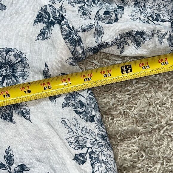 Beautiful Rachel Zoe Linen Shirt Floral Long Sleeve Button Down Top 100% Linen - Picture 8 of 14